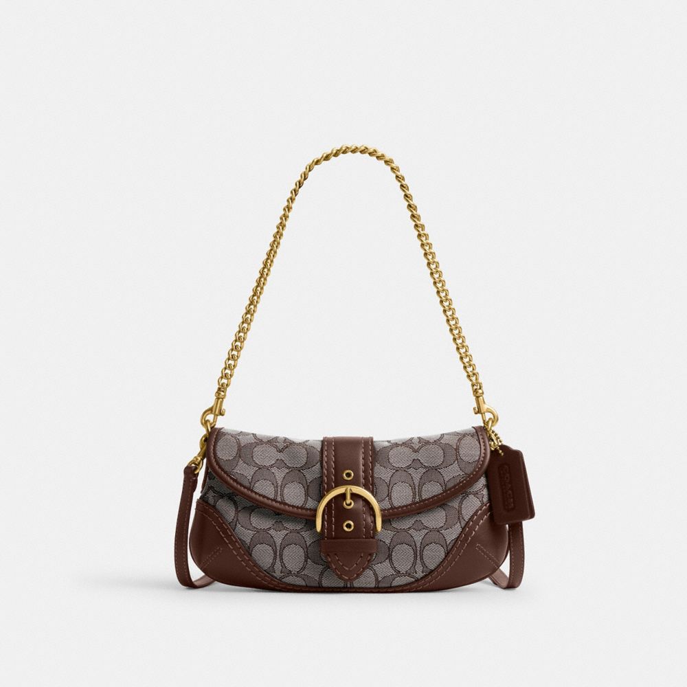 COACH CAN45 Soho Bag 25 In Signature Jacquard BRASS/OAK MAPLE