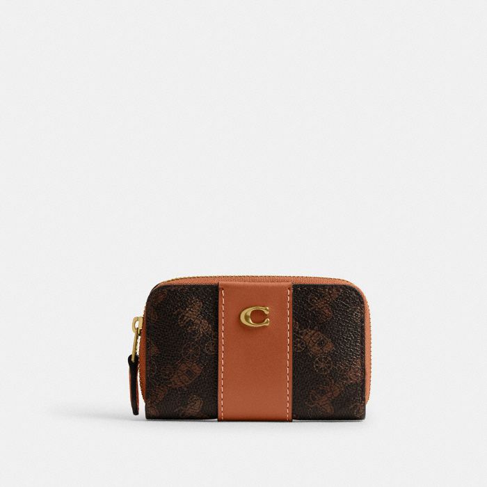 ESSENTIAL SMALL ZIP AROUND CARD CASE WITH HORSE AND CARRIAGE PRINT