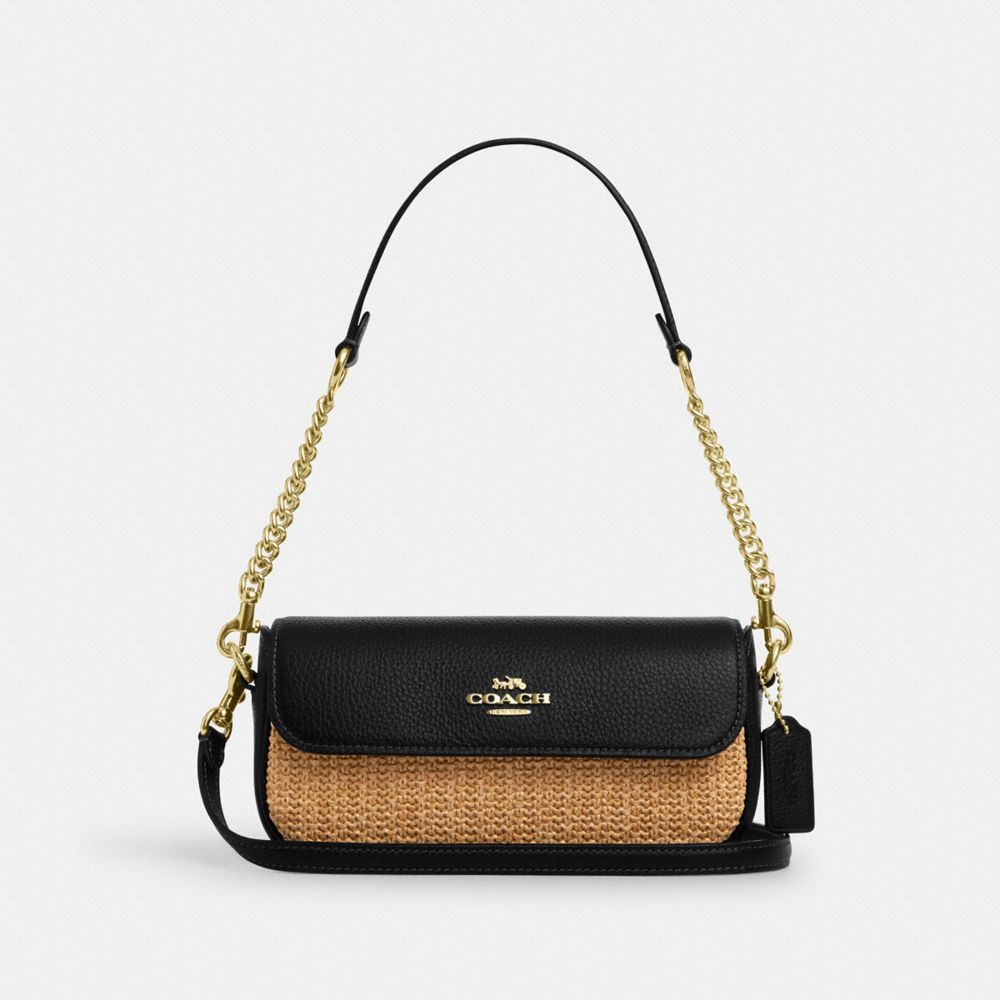 COACH CAN69 Hailey Flap Bag IM/TOAST/BLACK