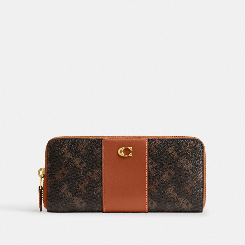 財布 Coach ESSENTIAL SLIM ACCORDION ZIP WALLET WITH HORSE AND CARRIAGE PRINT