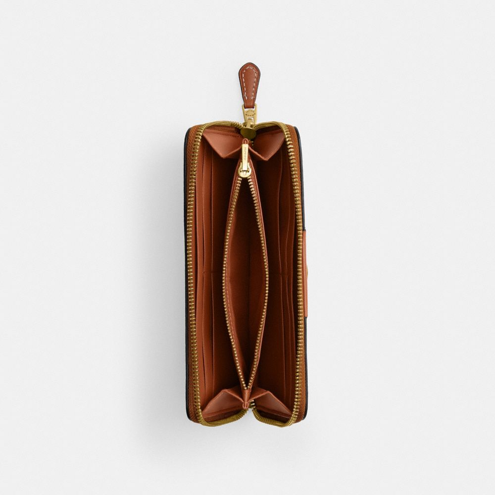 ESSENTIAL SLIM ACCORDION ZIP WALLET WITH HORSE AND CARRIAGE PRINT