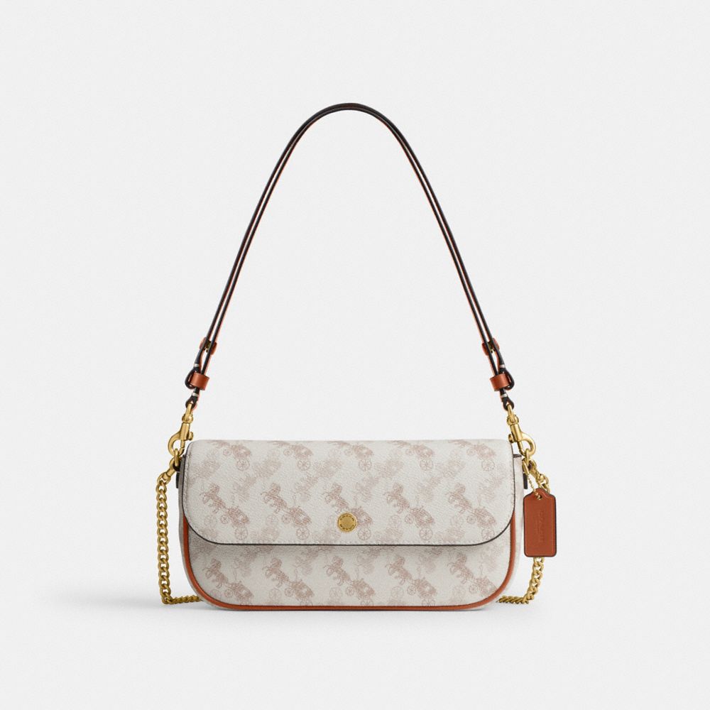 BROOK 馬車主題圖案翻蓋鏈條手袋