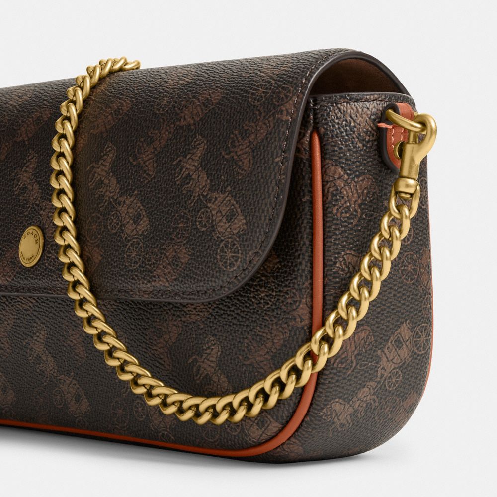 BROOK FLAP CHAIN BAG WITH HORSE AND CARRIAGE PRINT