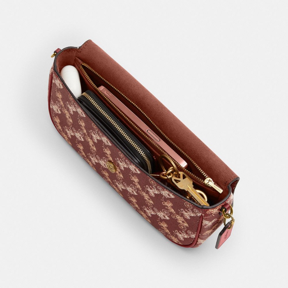 BROOK 馬車圖案印花 翻蓋鏈帶包