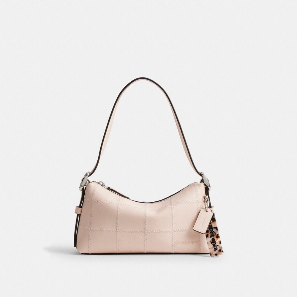 COACH CAO22 Alter/ego Small Shoulder Bag In Checkerboard Upcrafted Leather BLUSH