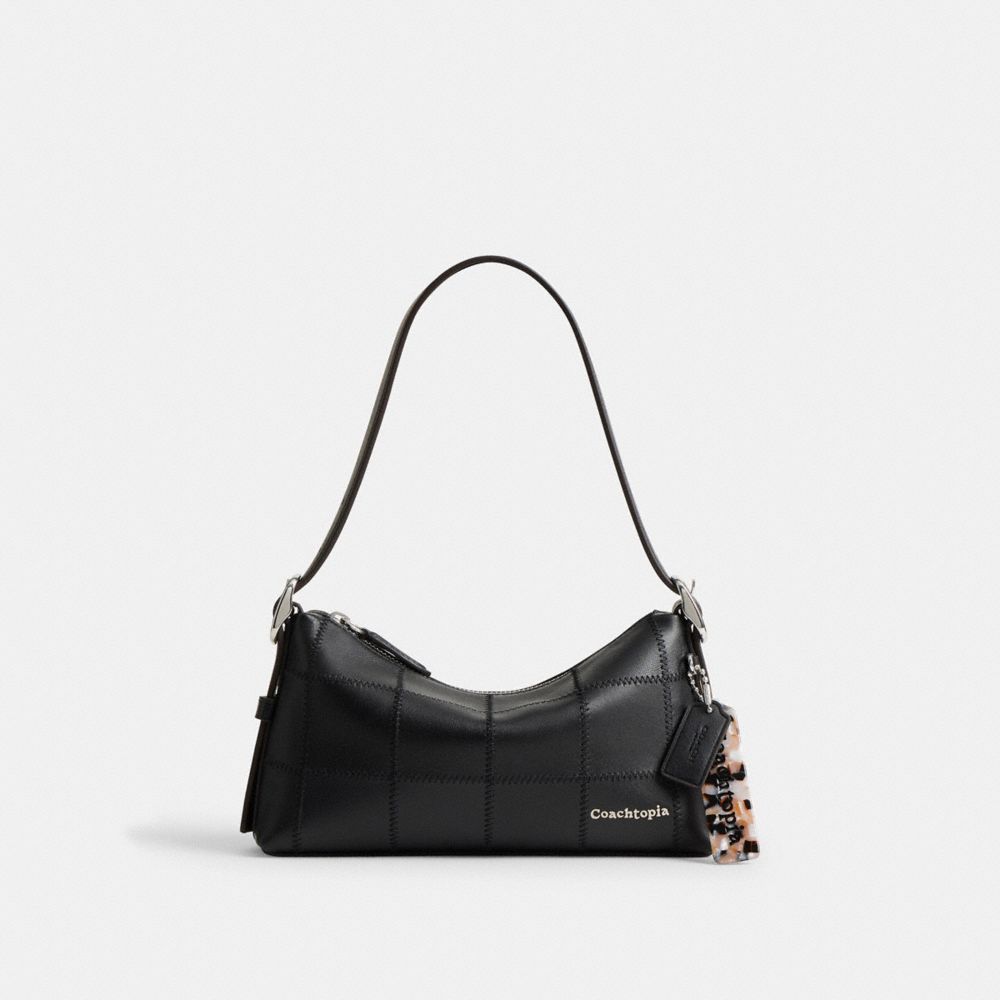 COACH CAO22 Alter/ego Small Shoulder Bag In Checkerboard Upcrafted Leather BLACK