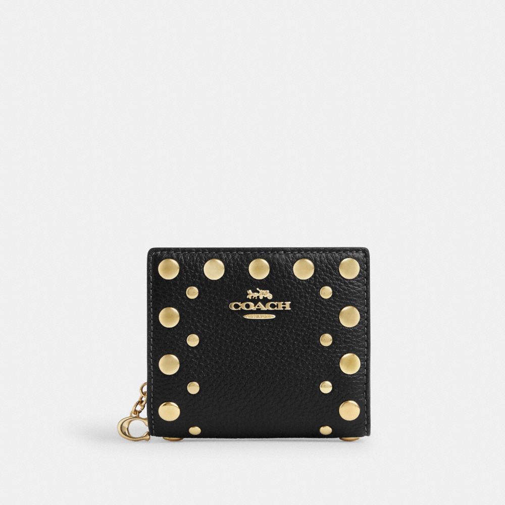 Snap Wallet With Rivets - CAP09 - Gold/Black