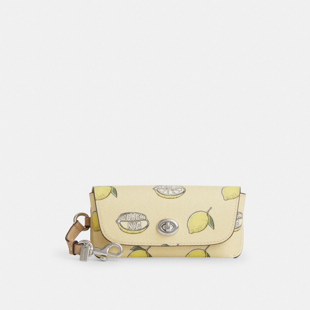 COACH CAP11 Sunglass Case With Lemon Print SV/GARDEN GLADE MULTI