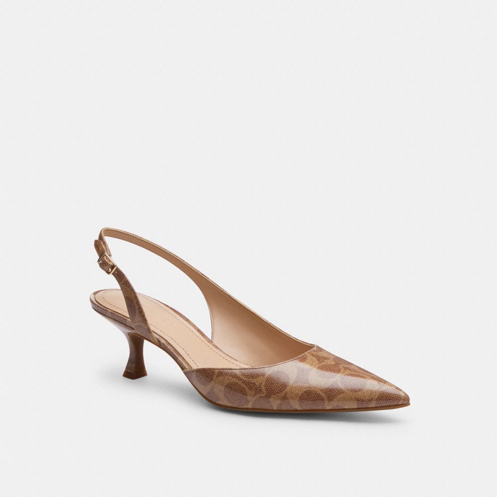 Roxanne Pump In Signature Canvas - CAP43 - Tan