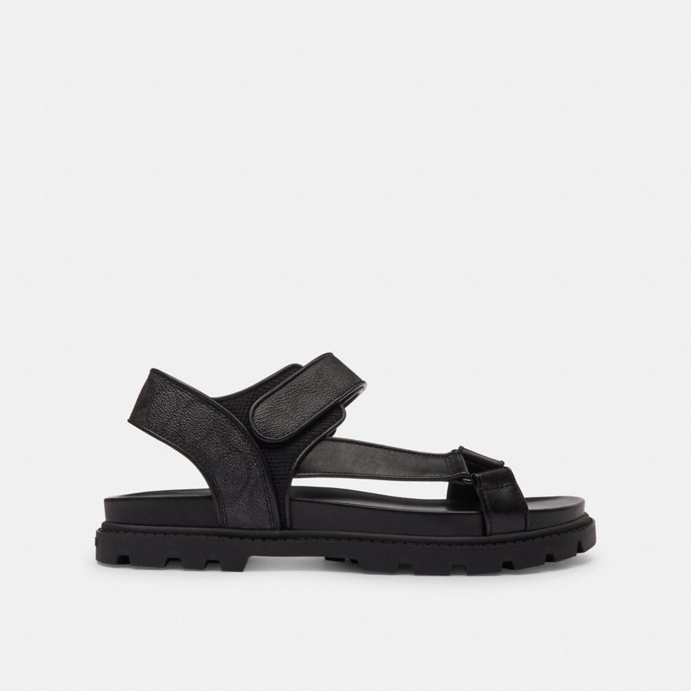 PLATFORM SANDAL IN SIGNATURE CANVAS