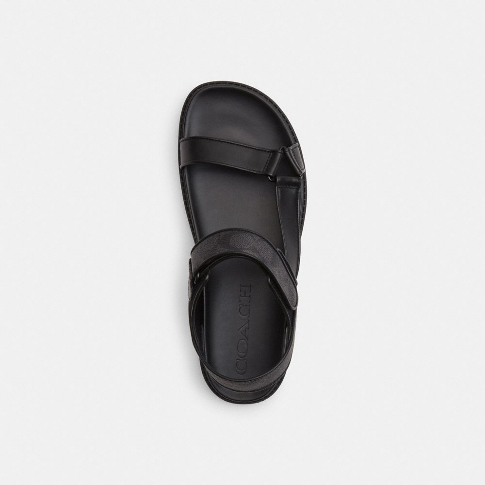 PLATFORM SANDAL IN SIGNATURE CANVAS