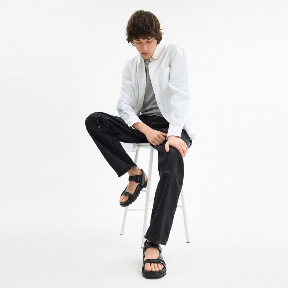 PLATFORM SANDAL IN SIGNATURE CANVAS