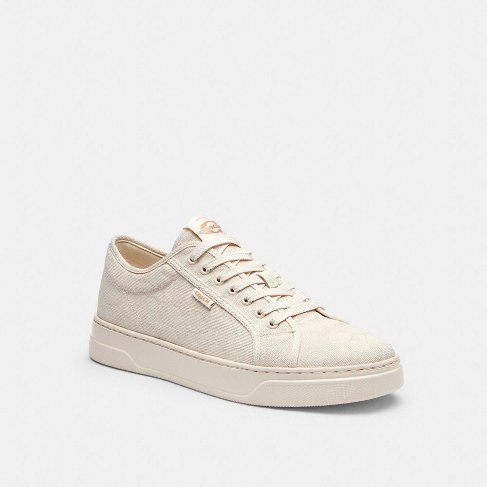COACH CAP74 Canvas Sneaker In Signature Jacquard Chalk