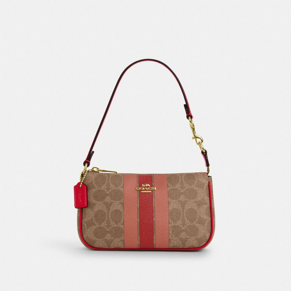 COACH CAQ04 Nolita 19 In Signature Canvas With Stripe GOLD/TAN MULTI