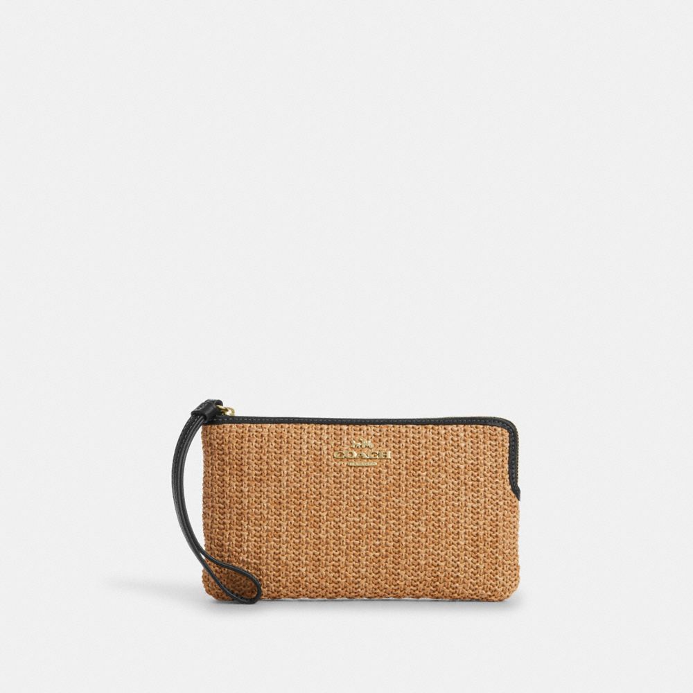 Large Corner Zip Wristlet - CAQ14 - Im/Toast/Black