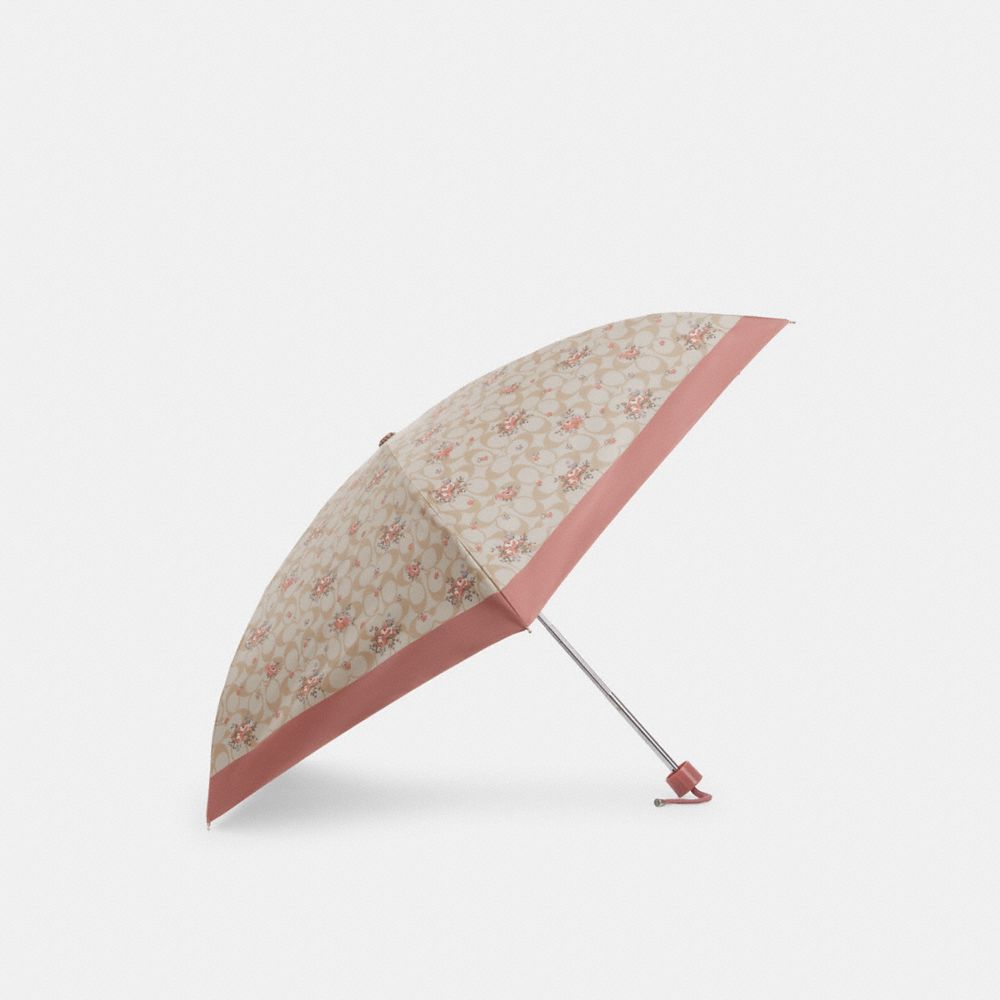 Uv Protection Mini Umbrella In Floral Print - CAQ30 - Silver/Sand Multi