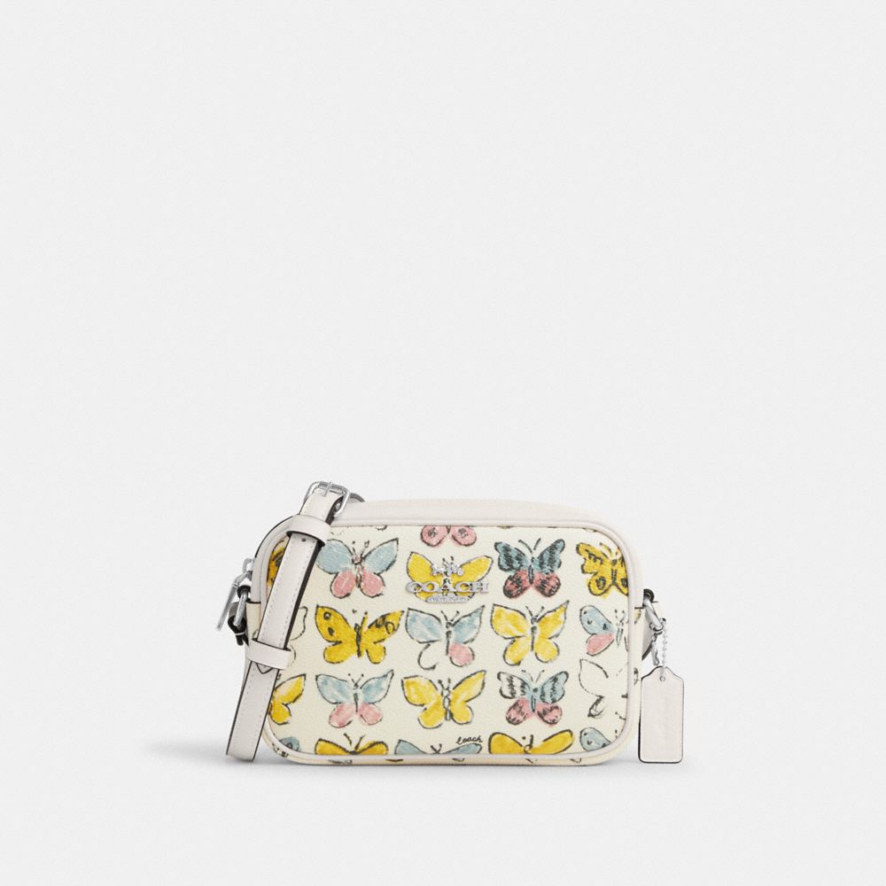 COACH CAQ36 Mini Jamie Camera Bag With Butterfly Print SILVER/CHALK MULTI