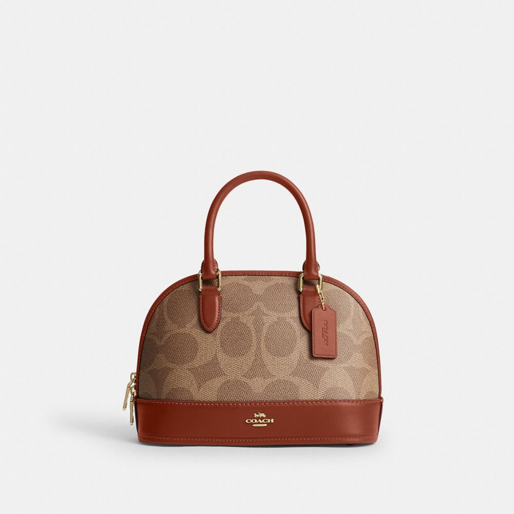 Sabrina Satchel Bag In Signature Canvas - CAS19 - Im/Tan/Caramel