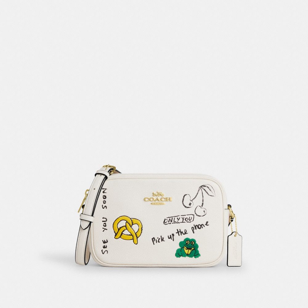 COACH CAT02 Jamie Camera Bag With Sketch Print GOLD/CHALK MULTI