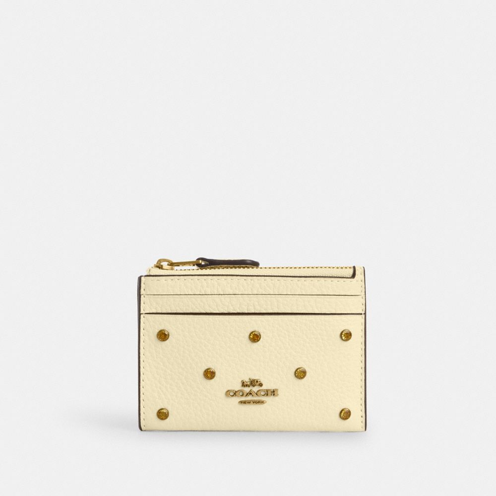 Mini Skinny Id Case With Crystal - CAT64 - Brass/Moonlight