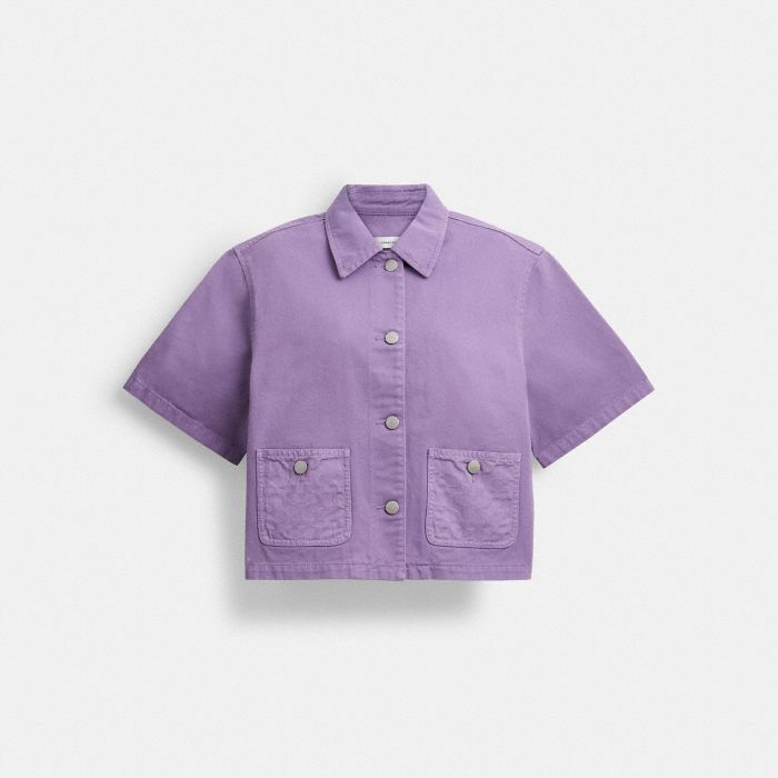 DENIM SHORT SLEEVE TOP