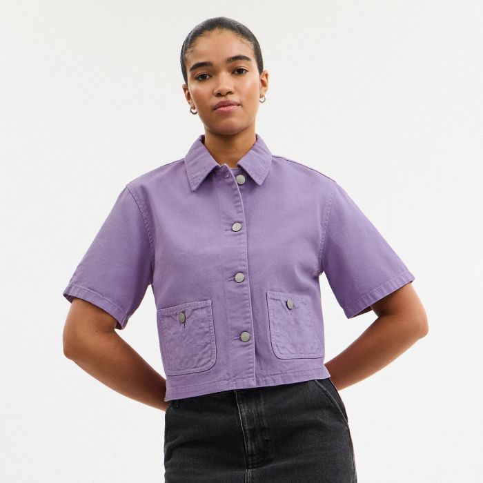 DENIM SHORT SLEEVE TOP