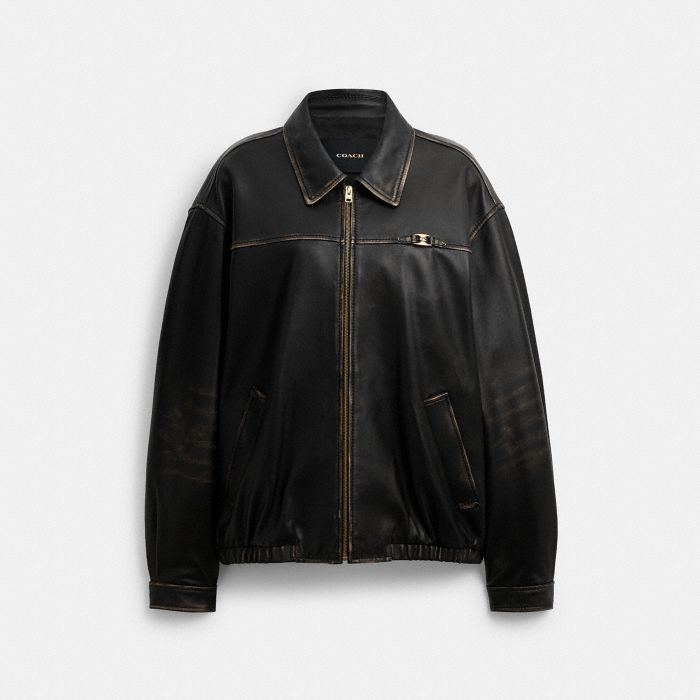 LOVEWORN HERITAGE C OVERSIZED LEATHER JACKET