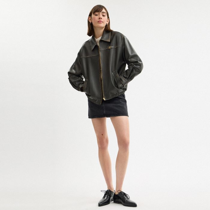 LOVEWORN HERITAGE C OVERSIZED LEATHER JACKET