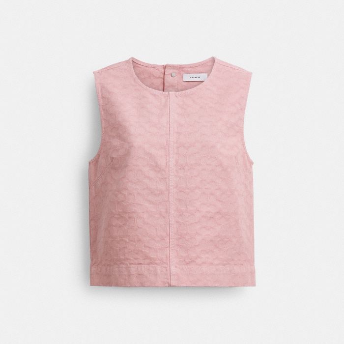 SIGNATURE DENIM SLEEVELESS TOP