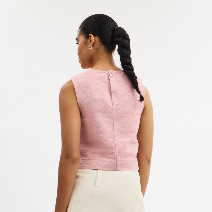 SIGNATURE DENIM SLEEVELESS TOP