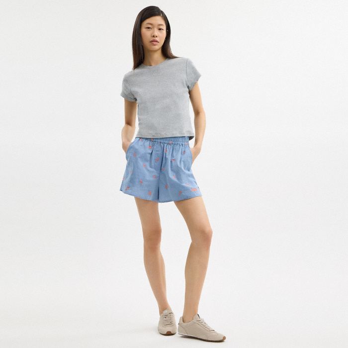 FLORAL EMBROIDERY BOXER SHORT