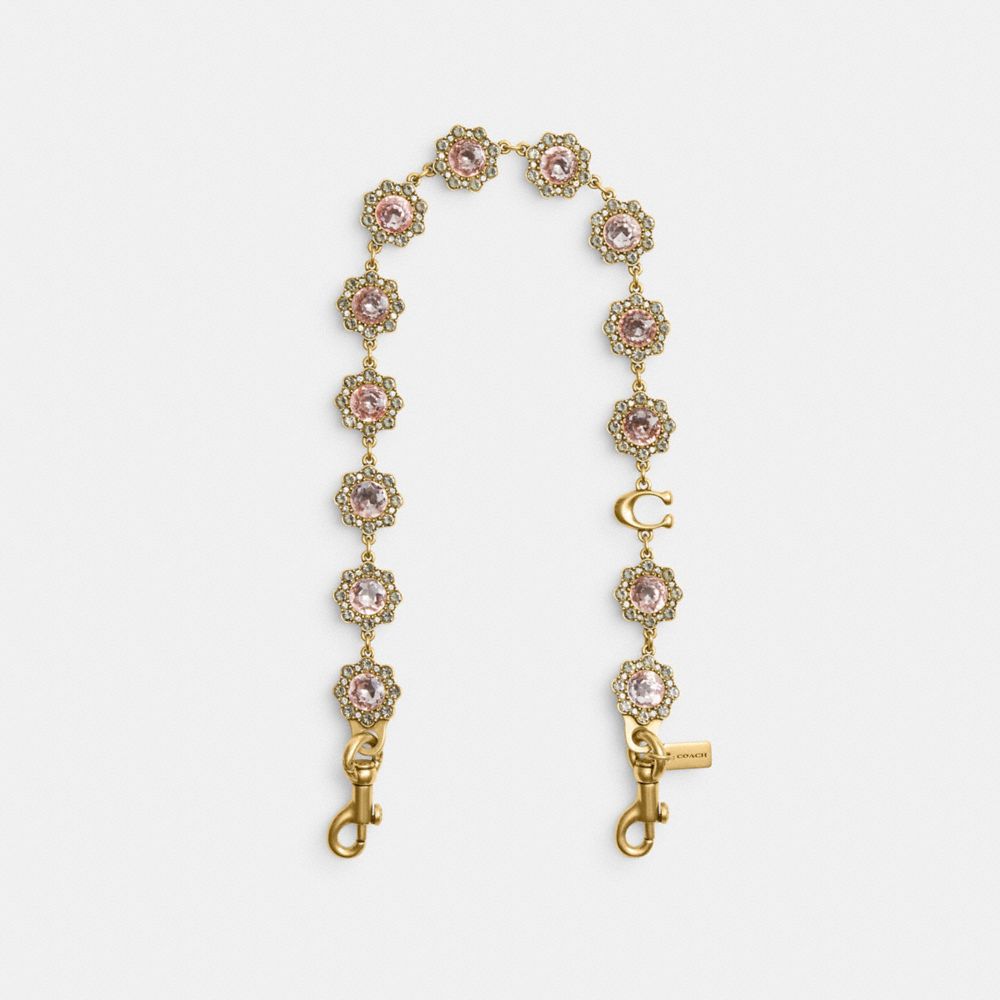 COACH CAU47 Short Jewelry Chain Strap Brass/Pink Multi