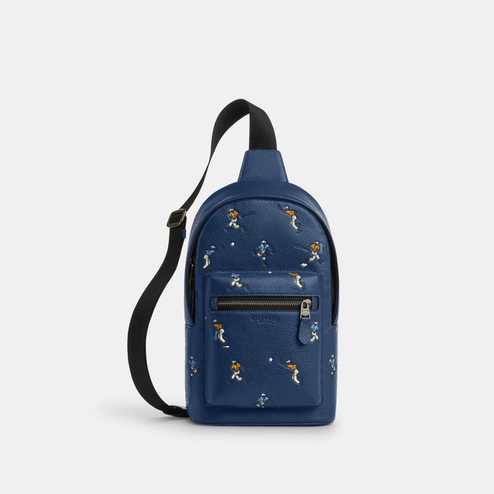 COACH CAX48 West Pack With Baseball Print QB/DEEP BLUE MULTI