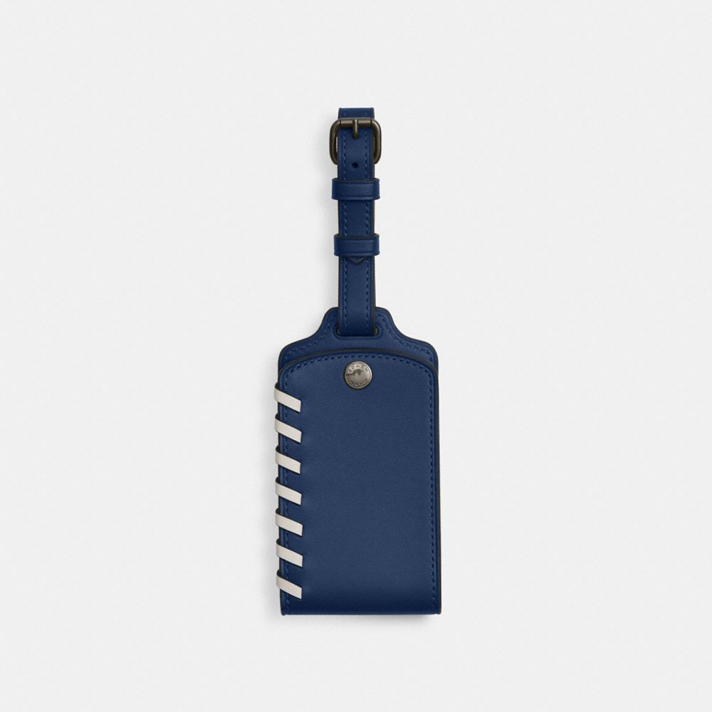 COACH CAX50 Luggage Tag With Whipstitch QB/DEEP BLUE/CHALK