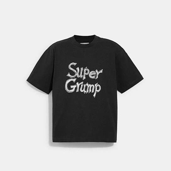 CB117 - Super Grump T Shirt In Organic Cotton WASHED BLACK