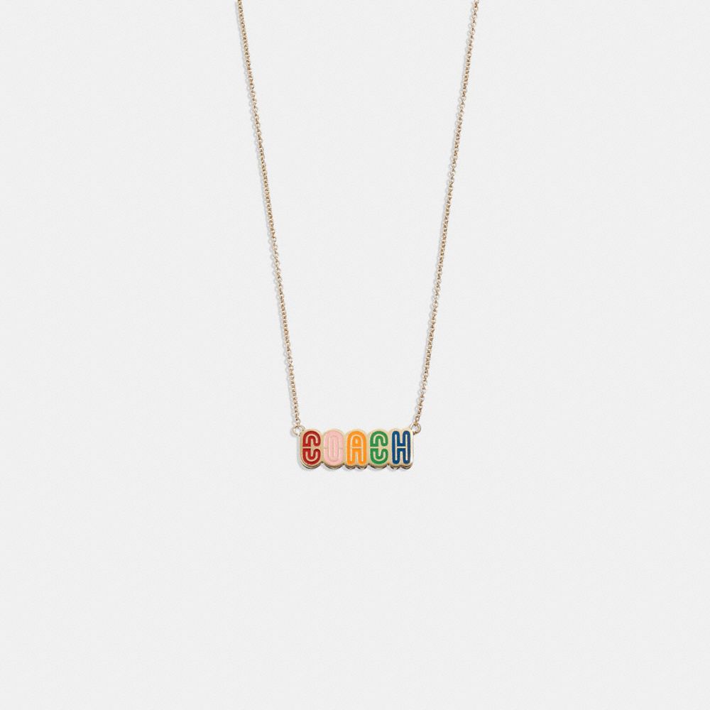 COACH CB400 Logo Retro Necklace GOLD/MULTI