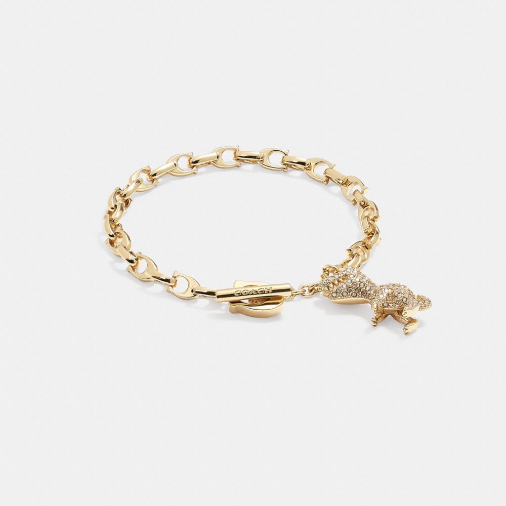 CB417 - Pavé Rexy Signature Chain Bracelet Gold/Crystal