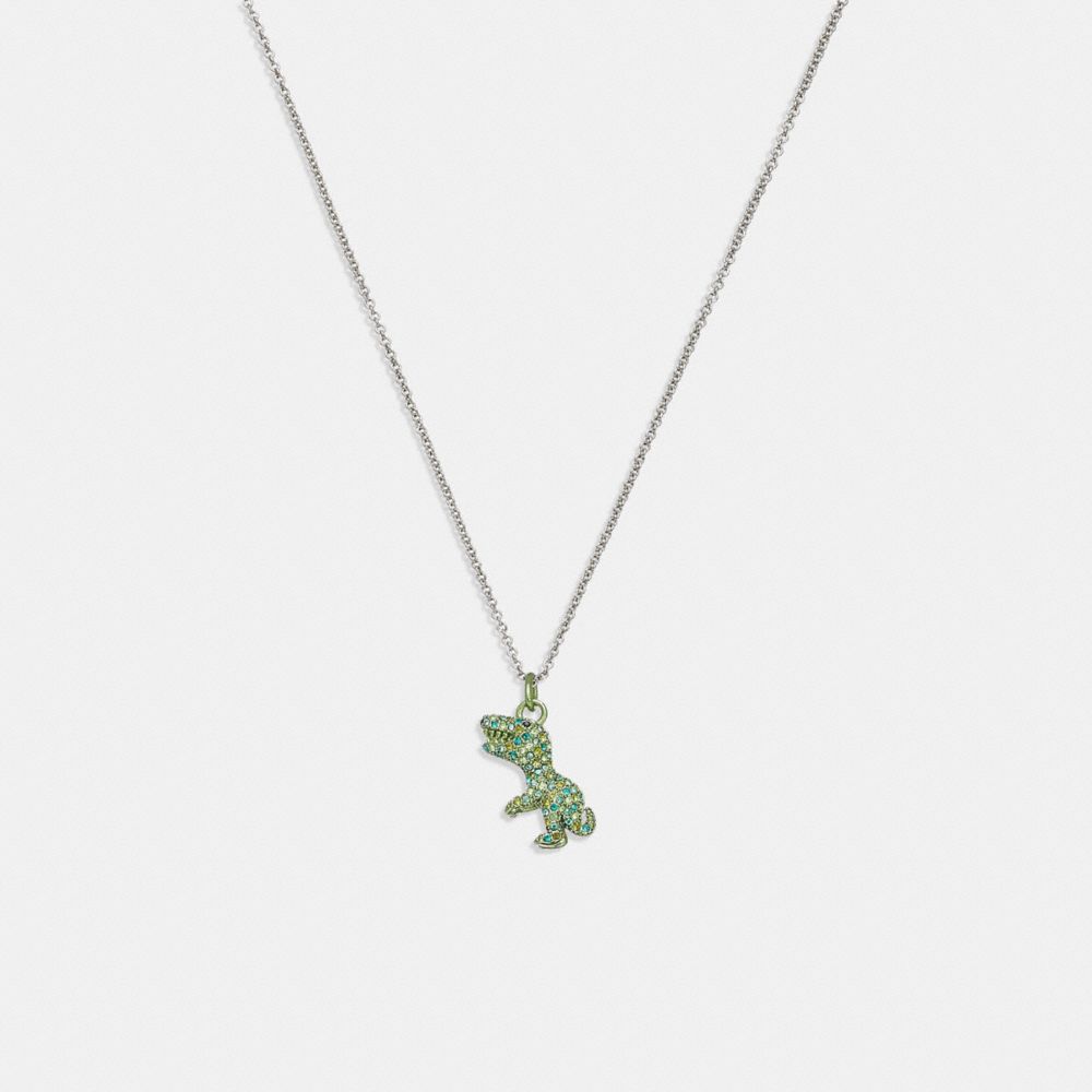 CB418 - Pavé Rexy Necklace Silver/Green
