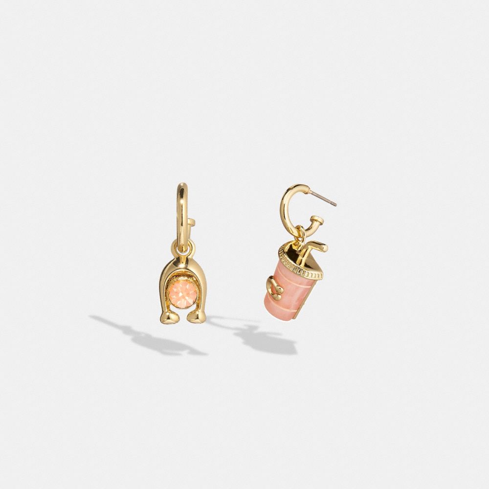 CB428 - Signature Cup Mismatch Earrings Pink/Gold