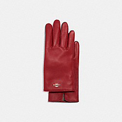 COACH CB434 Coach Plaque Leather Tech Gloves 1941 RED
