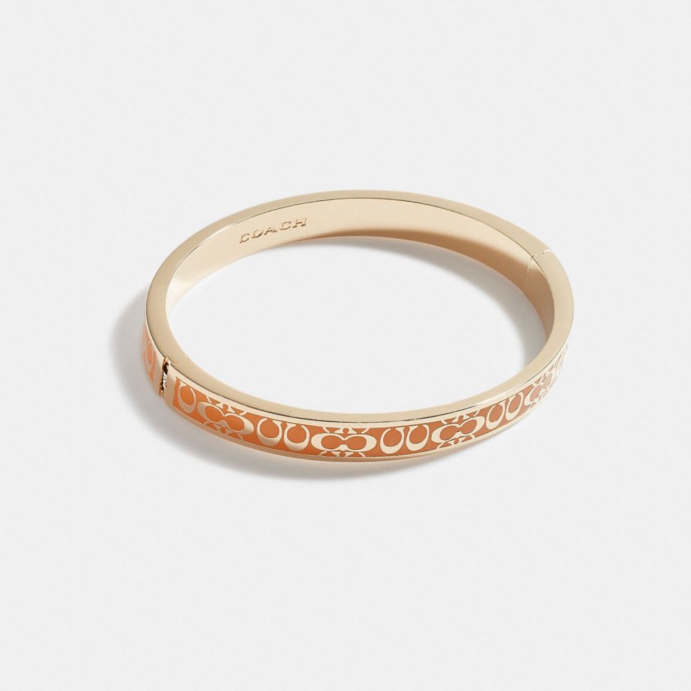 Signature Enamel Thin Bangle - GOLD/YELLOW - COACH CB451