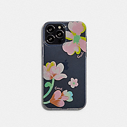 COACH CB458 Iphone 13 Pro Max Case With Dreamy Land Floral Print CLEAR/PINK