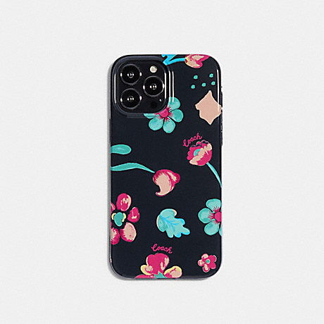 COACH Iphone 13 Pro Max Case With Dreamy Land Floral Print - MIDNIGHT NAVY - CB461
