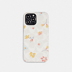 Iphone 13 Pro Max Case In Signature Canvas With Mystical Floral Print - CB464 - CHALK MULTI