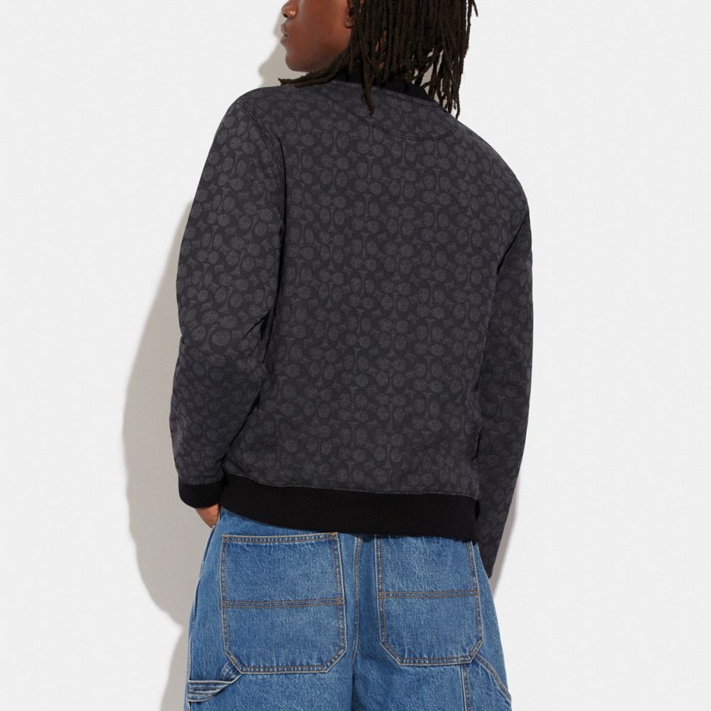 ESSENTIAL CREWNECK IN SIGNATURE-Charcoal Signature