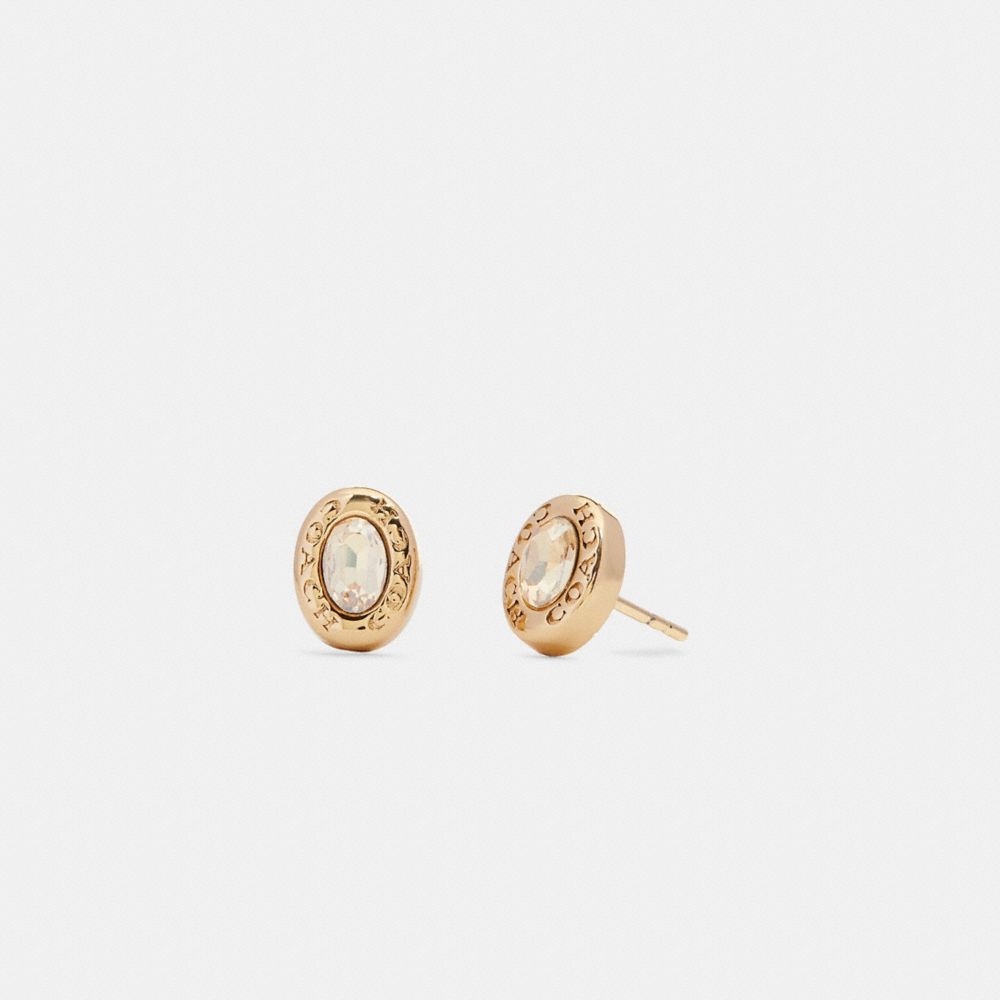 CB502 - Crystal Stud Earrings Gold/Crystal