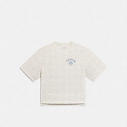 COACH CB575 Varsity Signature T Shirt In Organic Cotton CHALK MULTI