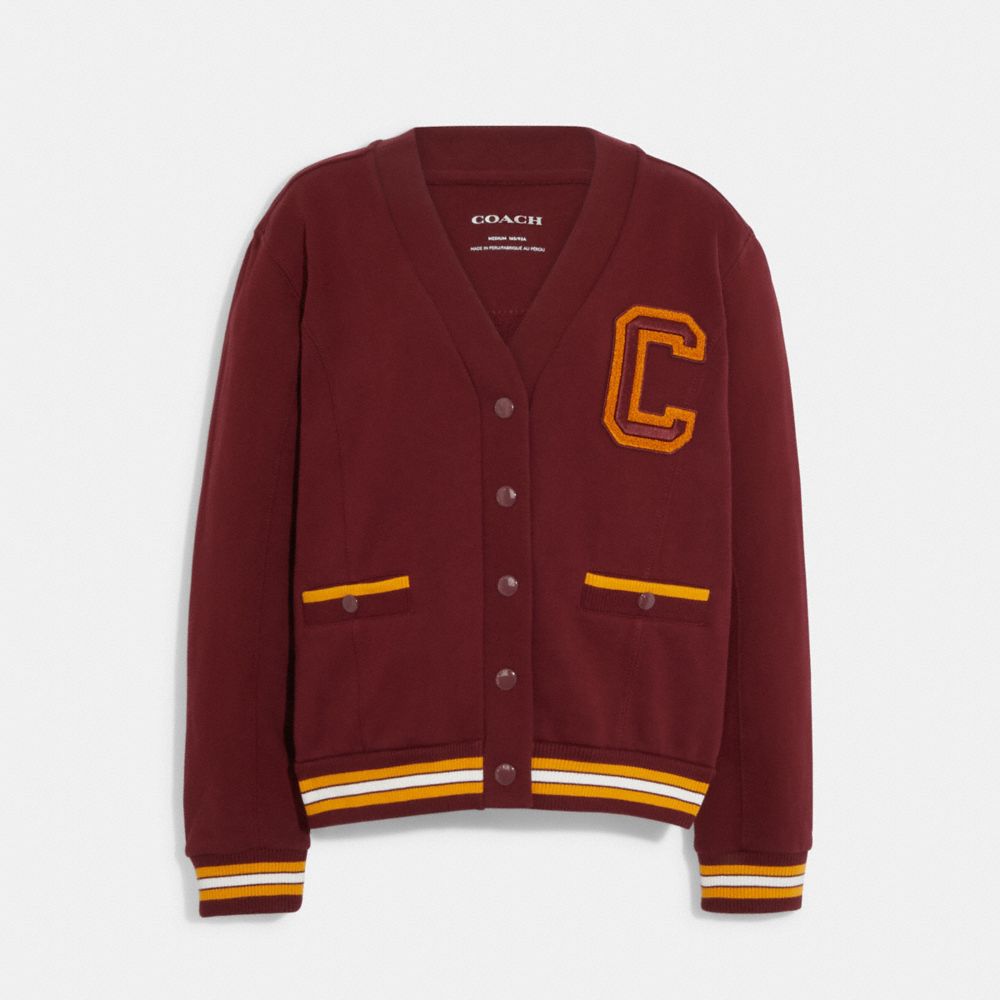 Varsity Letterman Cardigan - CB584 - Sangria.