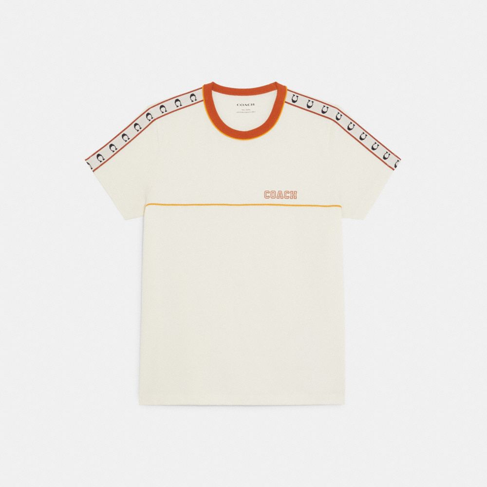 COACH CB585 Varsity Coach T Shirt In Organic Cotton CREAM