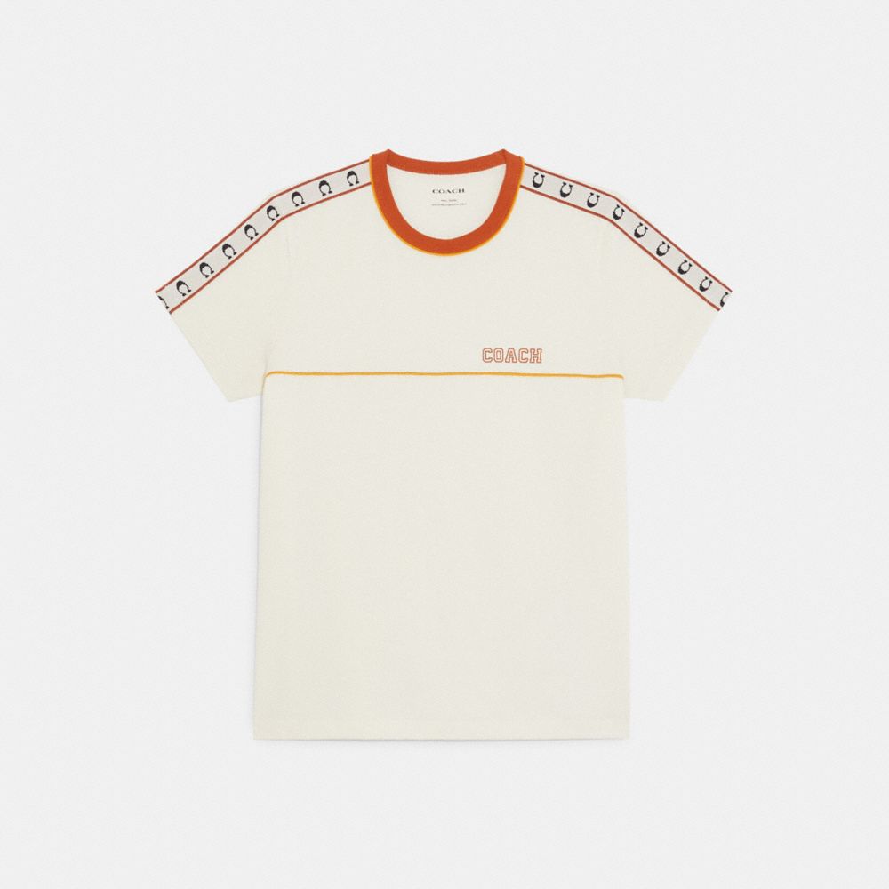 COACH CB585 Varsity Coach T Shirt In Organic Cotton Cream